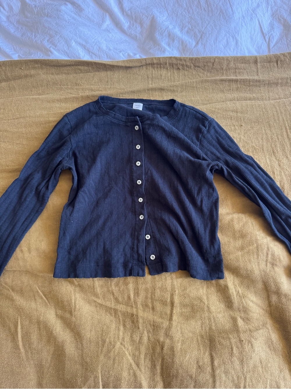 Leset pointelle black cardigan